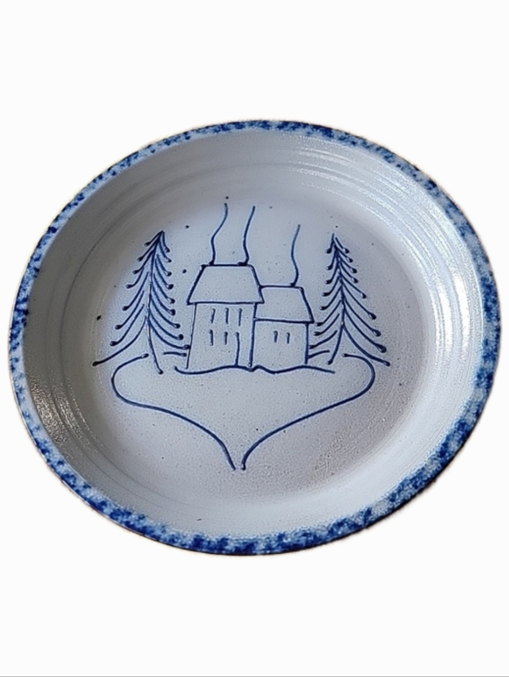 Vtg Eldreth Stoneware Pie Plate Signed 1997